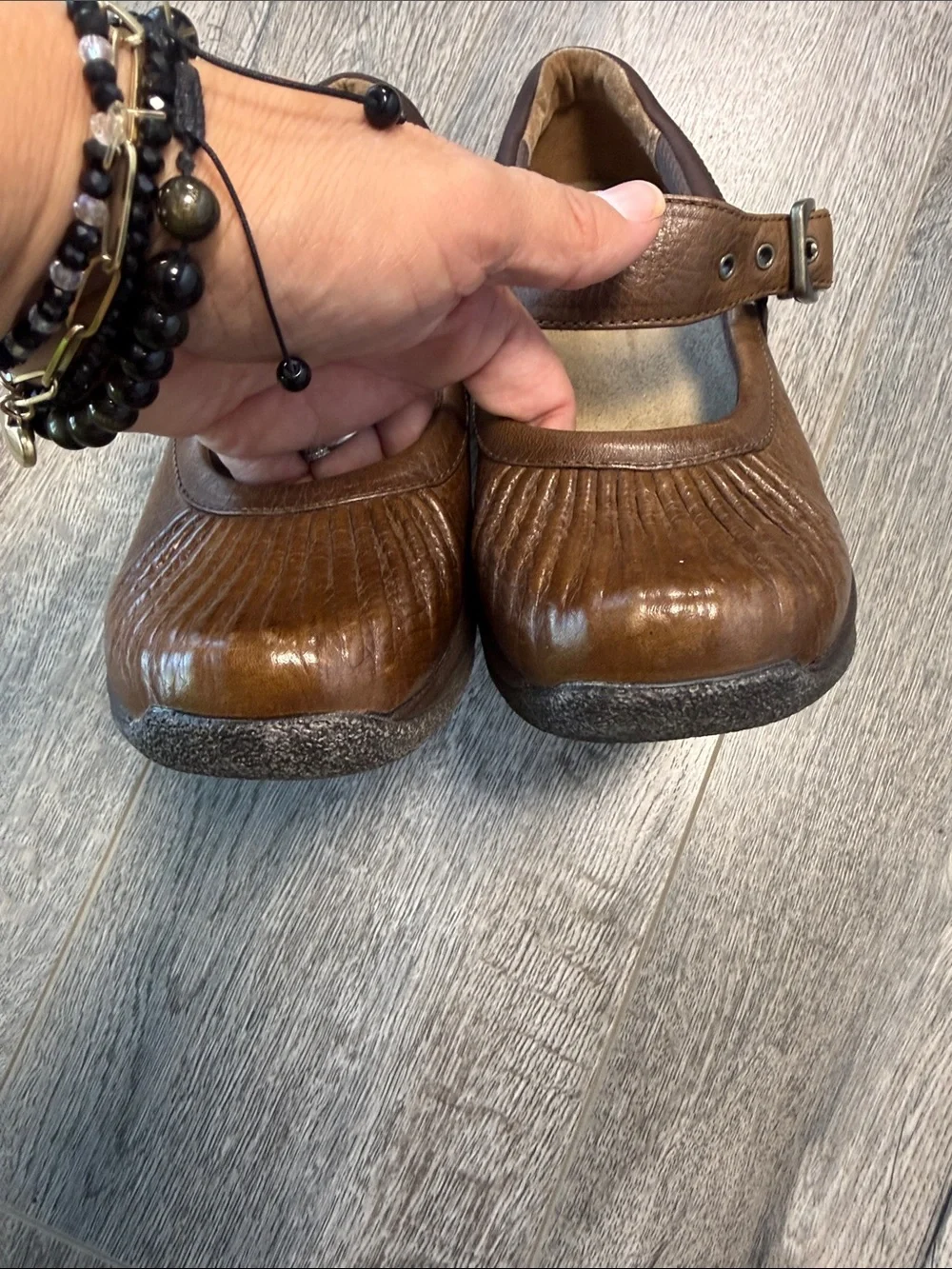 Dansko Brown Mary Jane Flats with Buckle Strap